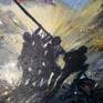 I am an Army veteran and very proud to have served my country.  I was inspired obviously by the raising of the Flag at Iwo Jima by Joe Rosenthal.  I created this painting on September 11 2017.  I hope that you can just appreciate the significance and the beauty.