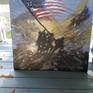 I am an Army veteran and very proud to have served my country.  I was inspired obviously by the raising of the Flag at Iwo Jima by Joe Rosenthal.  I created this painting on September 11 2017.  I hope that you can just appreciate the significance and the beauty.