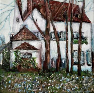 Portrait house House with garden Romance house Painting family thumb