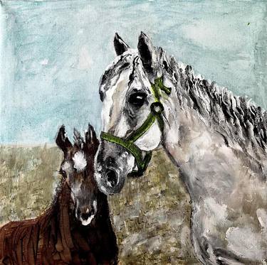 Horse and foal Painting Animal Painting Horse thumb