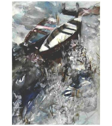 Print of Boat Paintings by Kristel Tatiana Nadvornaia