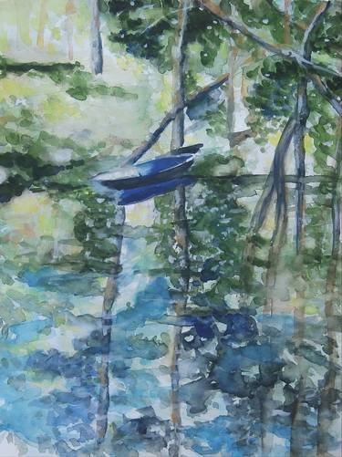 Original Impressionism Boat Paintings by Kristel Tatiana Nadvornaia