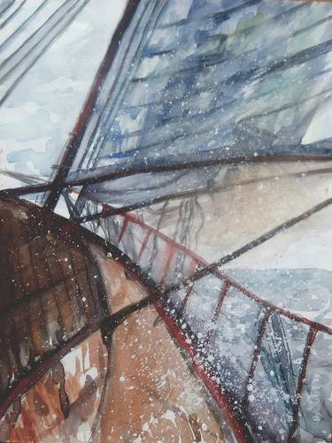 Original Impressionism Boat Paintings by Kristel Tatiana Nadvornaia