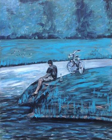 Original Expressionism Bicycle Paintings by Kristel Tatiana Nadvornaia