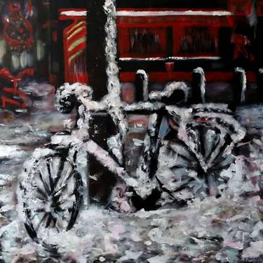 Original Fine Art Bicycle Paintings by Kristel Tatiana Nadvornaia