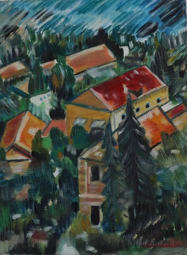 Original Expressionism Architecture Paintings by Kristel Tatiana Nadvornaia