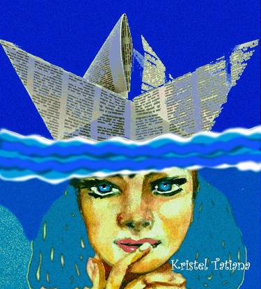 Original Fine Art Fantasy Collage by Kristel Tatiana Nadvornaia