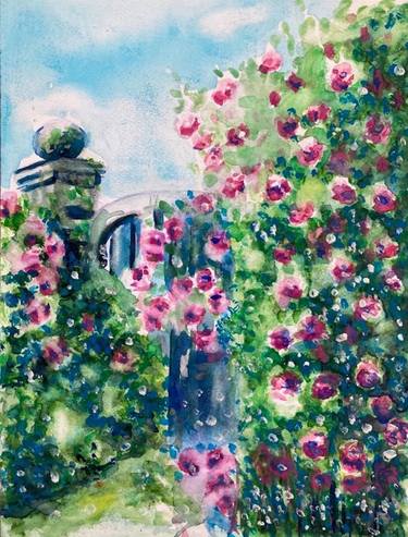 "Garden Pink Roses" is an original handmade artwork thumb