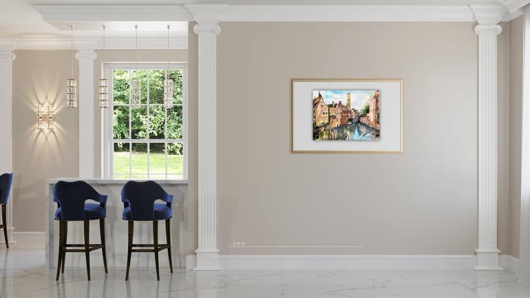 Original Illustration Architecture Painting by Kristel Tatiana Nadvornaia
