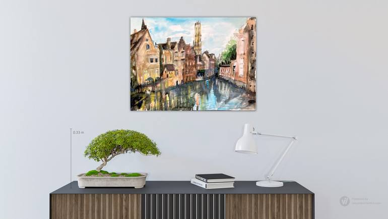 Original Illustration Architecture Painting by Kristel Tatiana Nadvornaia
