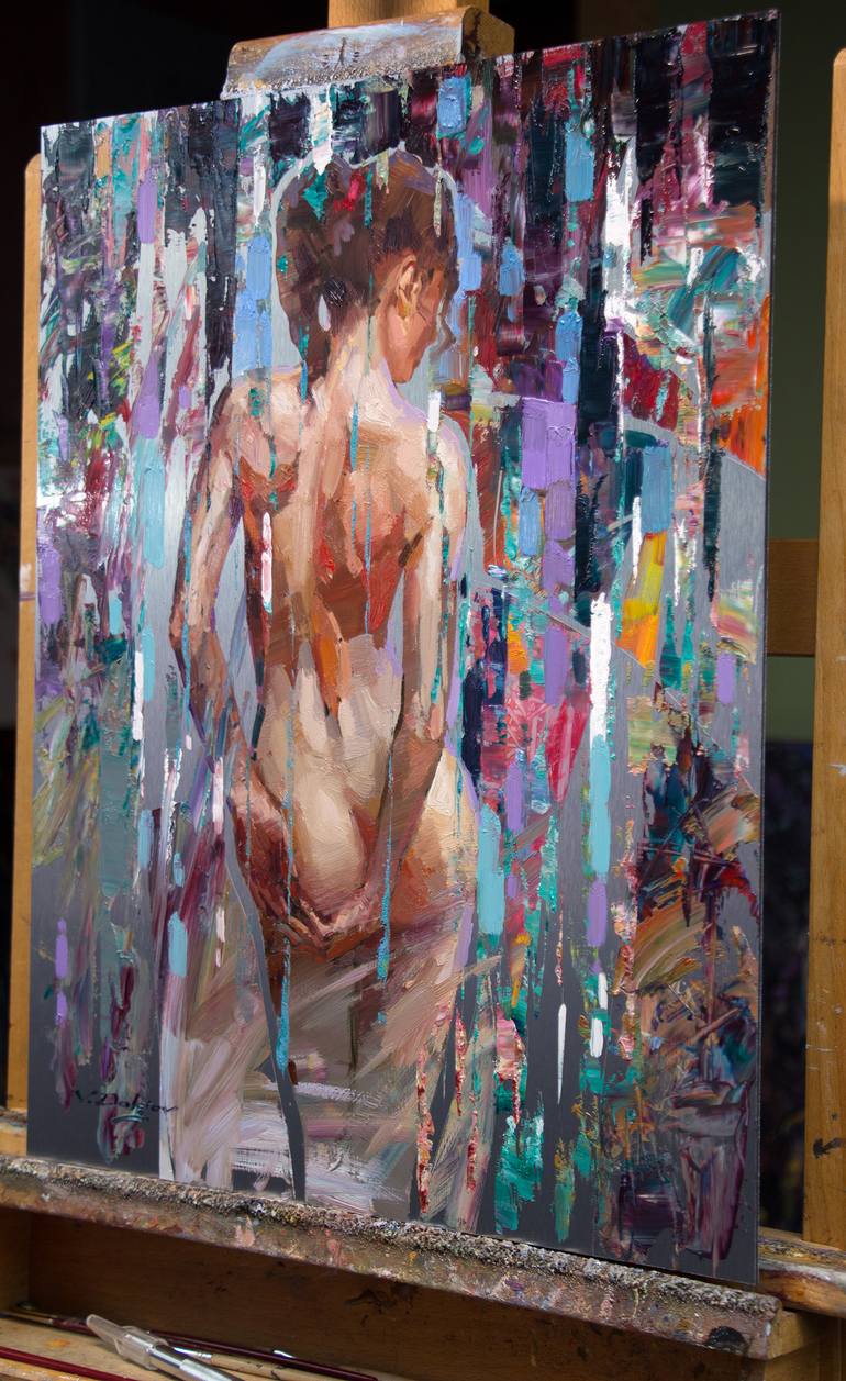Original Abstract Expressionism Nude Painting by Vadim Dolgov
