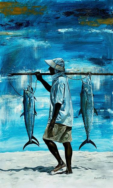 Print of Fish Paintings by Muaviyath Ali