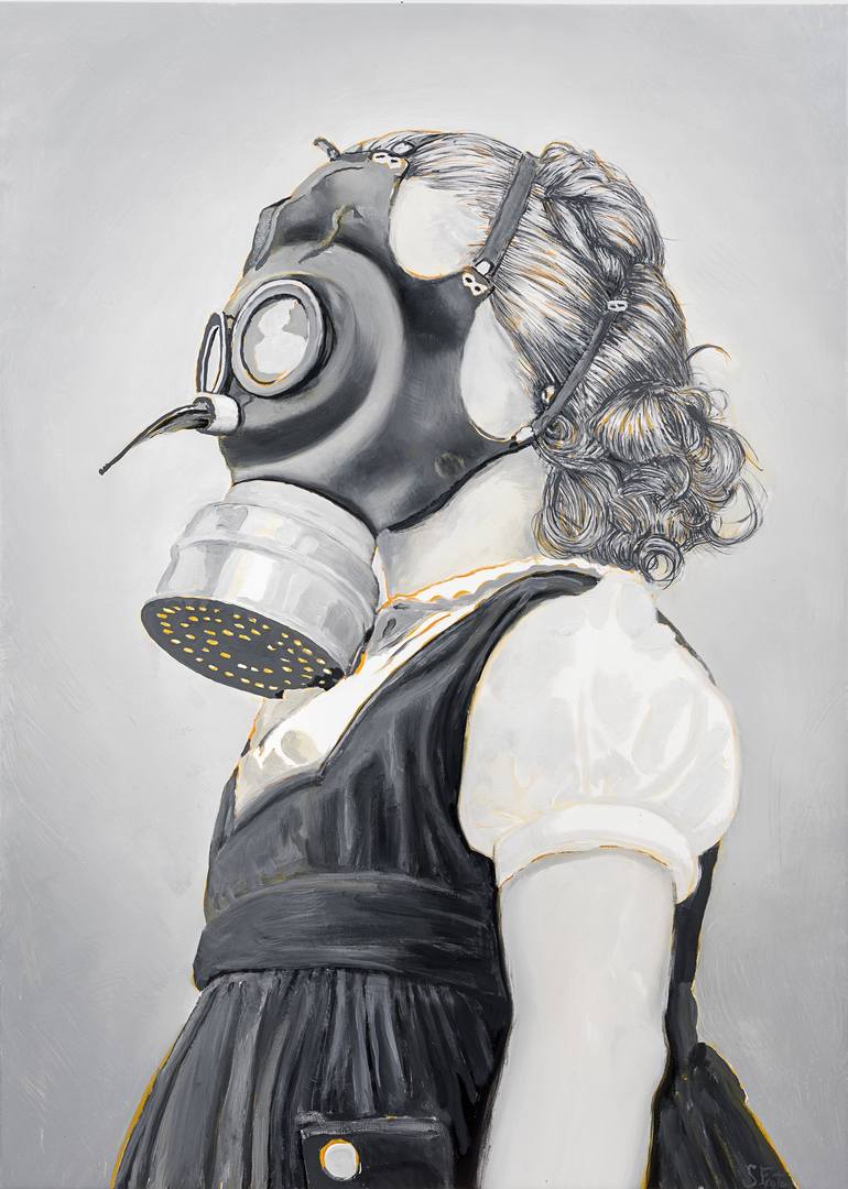 Children s Gas Mask Painting by Sergio Frutos Saatchi Art