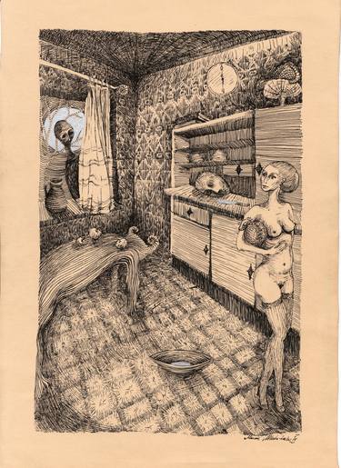 Print of Surrealism Erotic Drawings by Marzena Ablewska- Lech