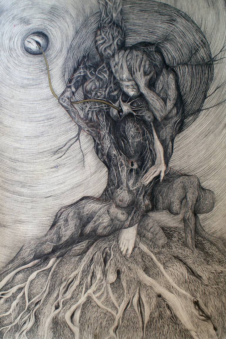 Lizard Tree Drawing by Marzena Ablewska- Lech | Saatchi Art