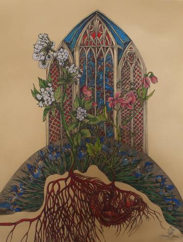 Print of Art Deco Botanic Drawings by Marzena Ablewska- Lech