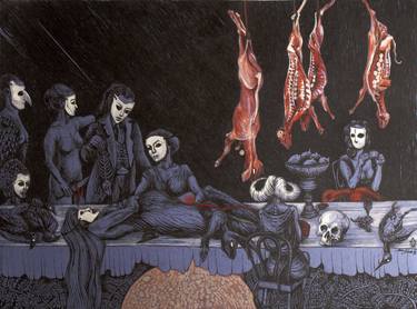 Print of Figurative Mortality Drawings by Marzena Ablewska- Lech