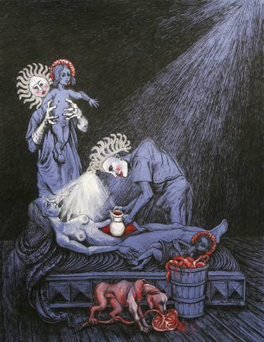 Print of Figurative Mortality Drawings by Marzena Ablewska- Lech