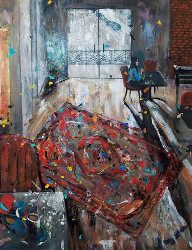 Original Expressionism Interiors Paintings by Erkin Alakbarli