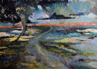 Print of Expressionism Landscape Paintings by Erkin Alakbarli