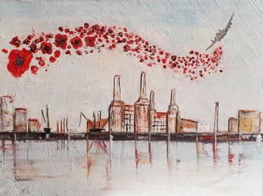 Poppies over Battersea thumb