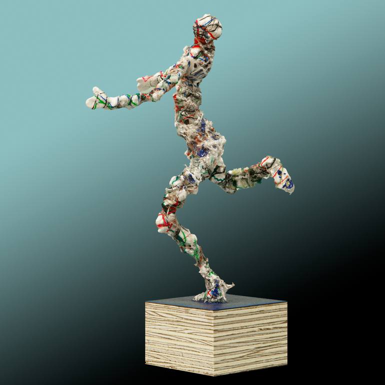 Original Abstract Expressionism People Sculpture by Wim Heesakkers