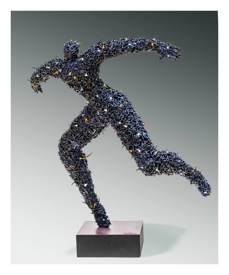 Original Abstract Expressionism Men Sculpture by Wim Heesakkers