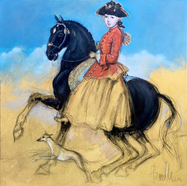 Original Horse Painting by Ellie  Burelli