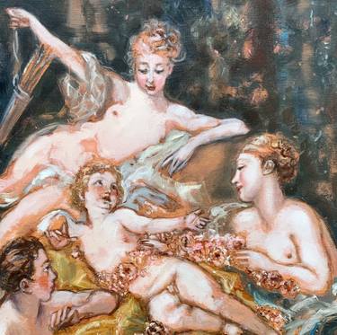 Original Nude Painting by Ellie  Burelli