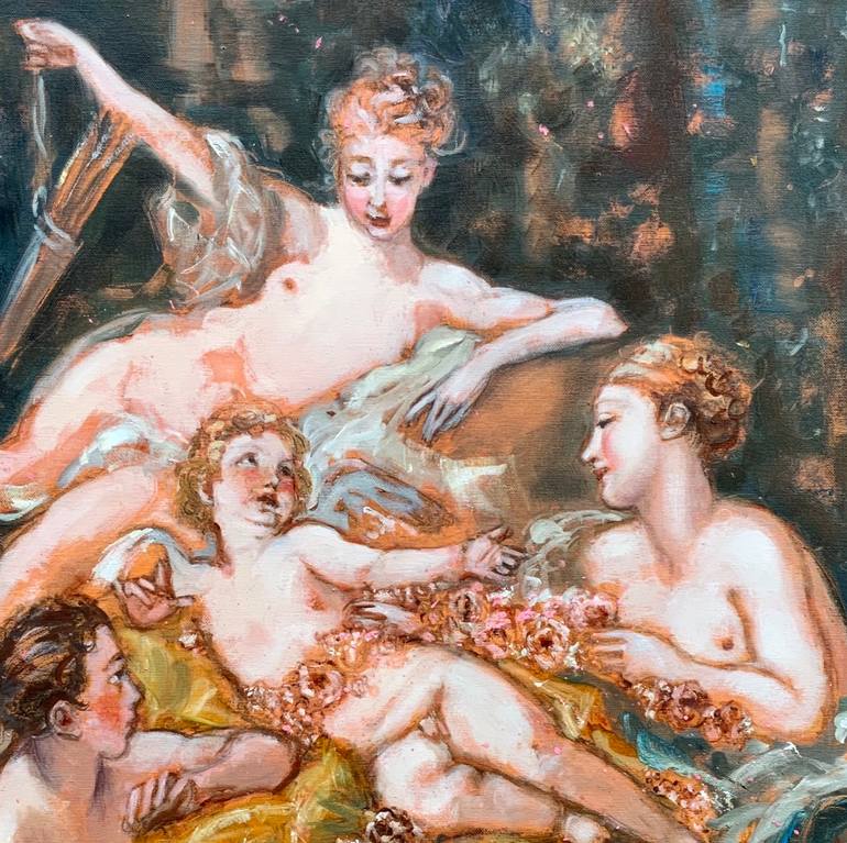 Original Figurative Nude Painting by Ellie  Burelli