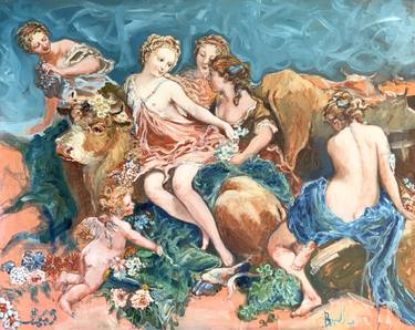 Original Classical mythology Painting by Ellie  Burelli