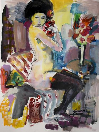 Print of Figurative Nude Paintings by Amara Dacer