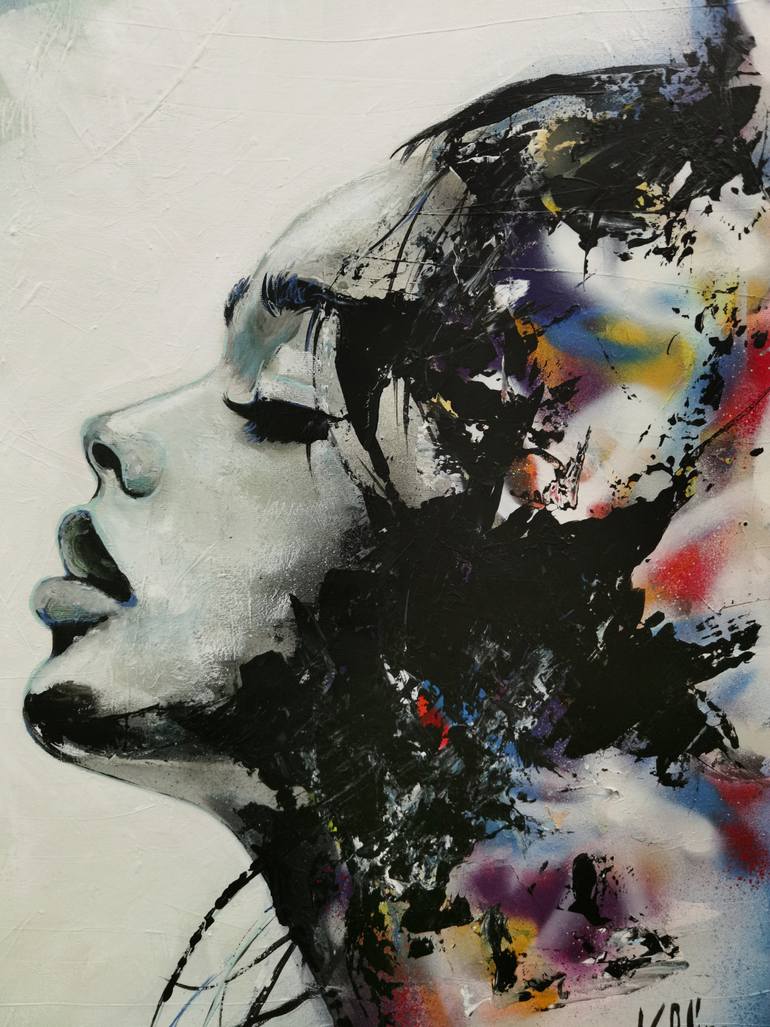 Original Abstract Women Painting by Nim Kanim