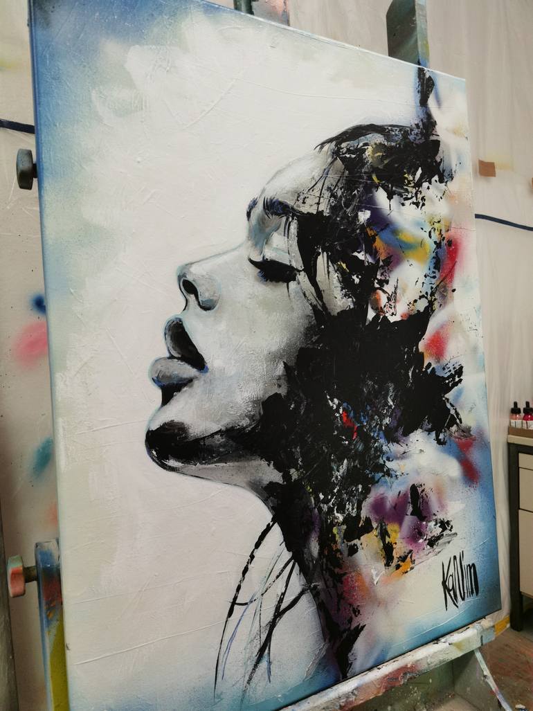 Original Abstract Women Painting by Nim Kanim