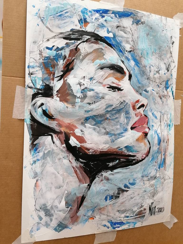 Original Abstract Women Painting by Nim KaNim