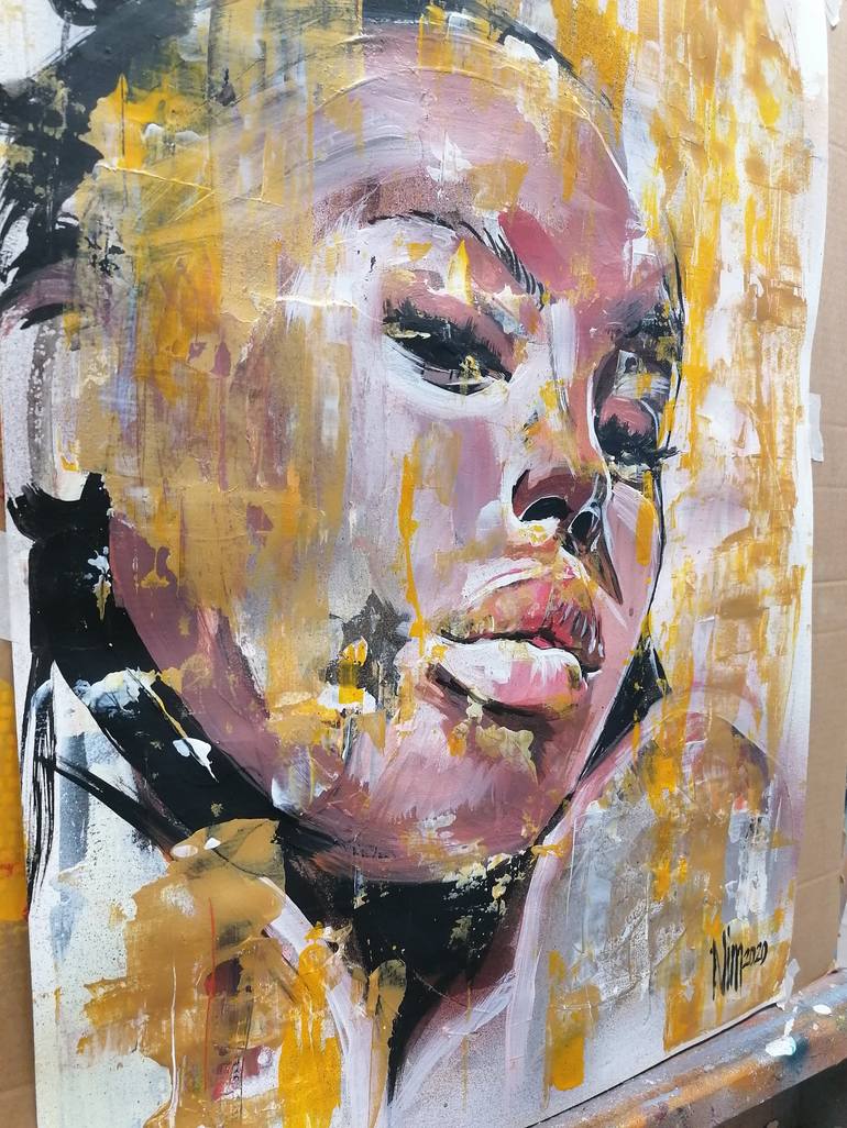 Original Figurative Portrait Painting by Nim KaNim