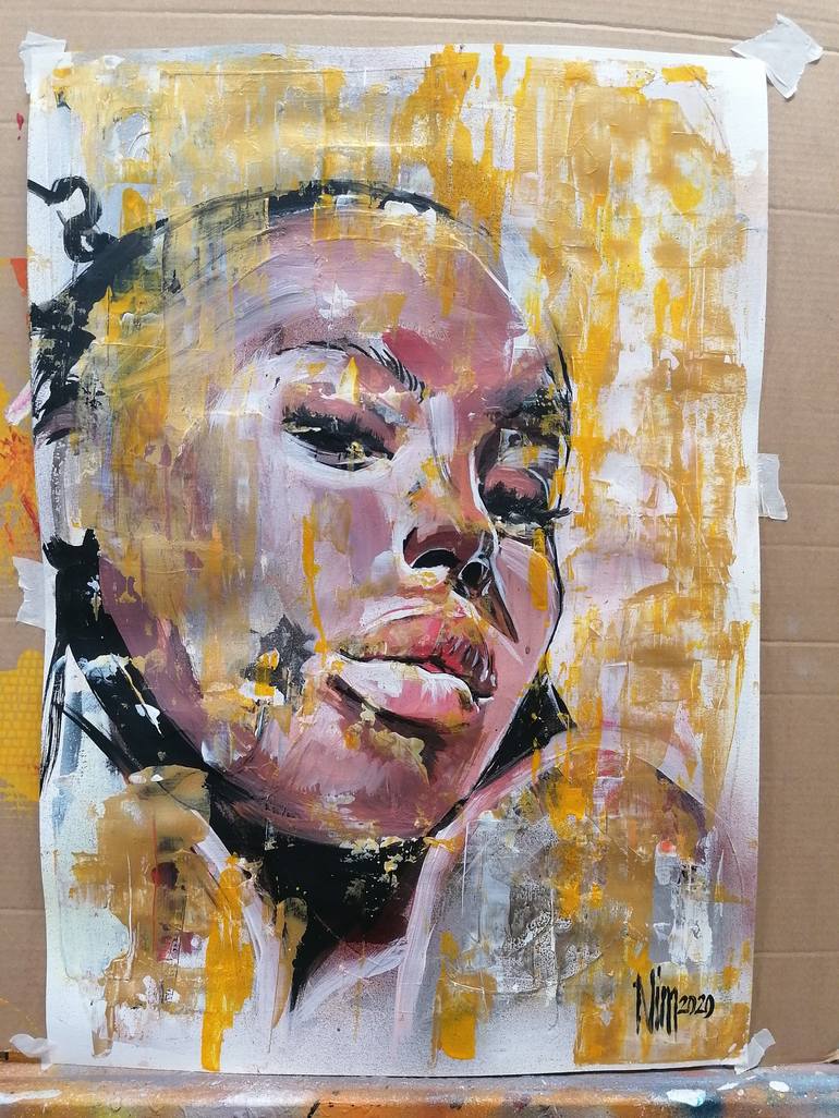 Original Figurative Portrait Painting by Nim KaNim