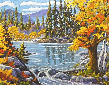 Great Canadian Lake - Large Original Oil Painting - Created by Prankearts thumb