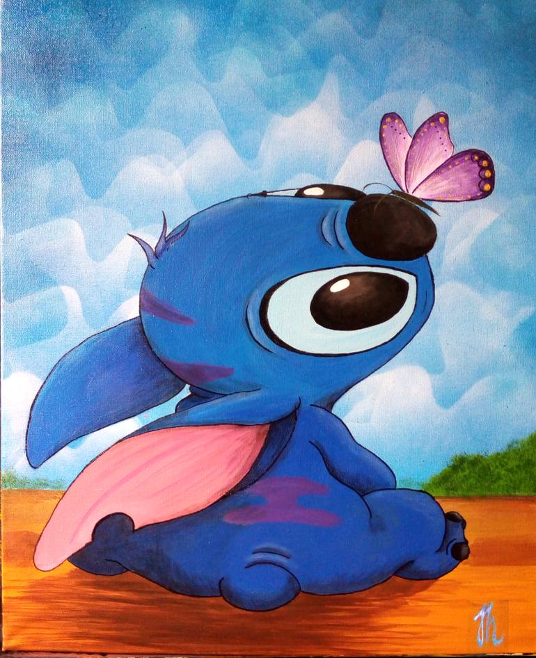 stitch butterfly disney Painting by Cloud Lee | Saatchi Art