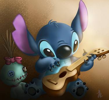Stitch play Guitar cute thumb