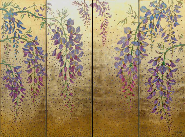 Original Art Deco Botanic Painting by Polina Ogiy