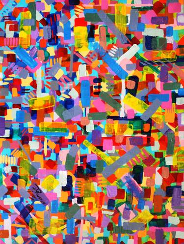Original Abstract Cities Paintings by Paul Ruskin