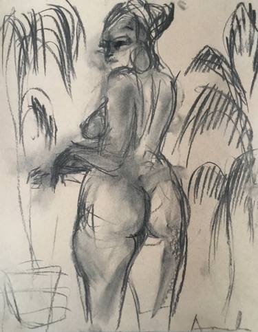 Original Figurative Nude Drawings by Amanda Raulerson