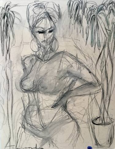 Original Figurative Nude Drawings by Amanda Raulerson