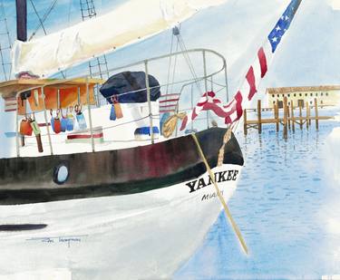 Original Sailboat Painting by Zan Thompson