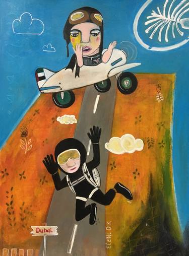 Print of Airplane Paintings by Eleni Koritou