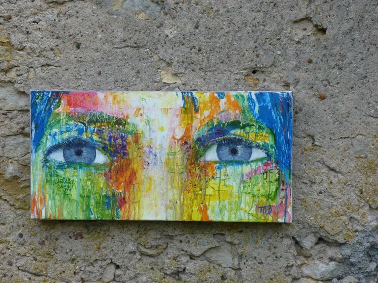 Original Expressionism Portrait Painting by MB Magali Batté Gauthier