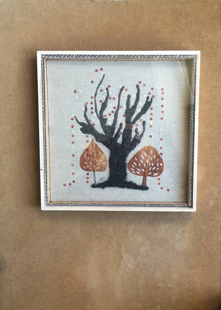 Original Expressionism Tree Collage by MB Magali Batté Gauthier