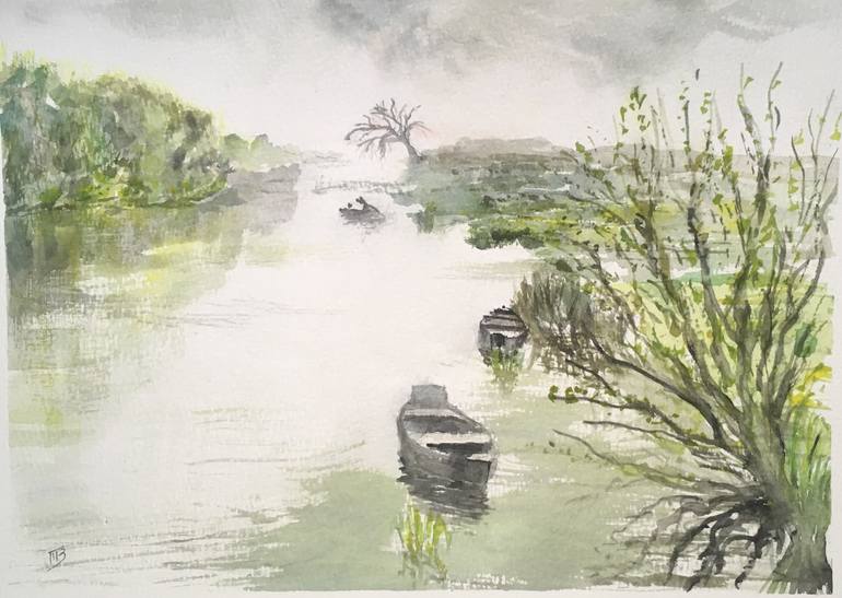 Original Figurative Landscape Painting by Magali Batte Gauthier