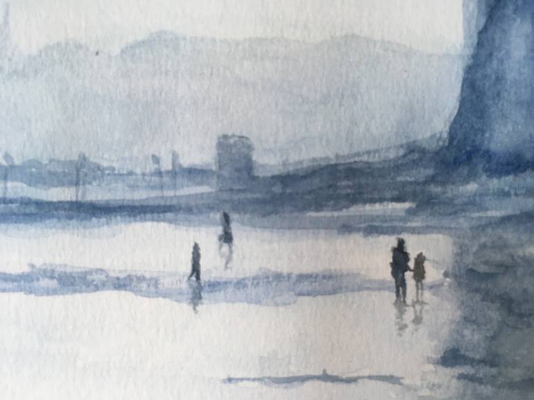 Original Figurative Beach Painting by Magali Batte Gauthier